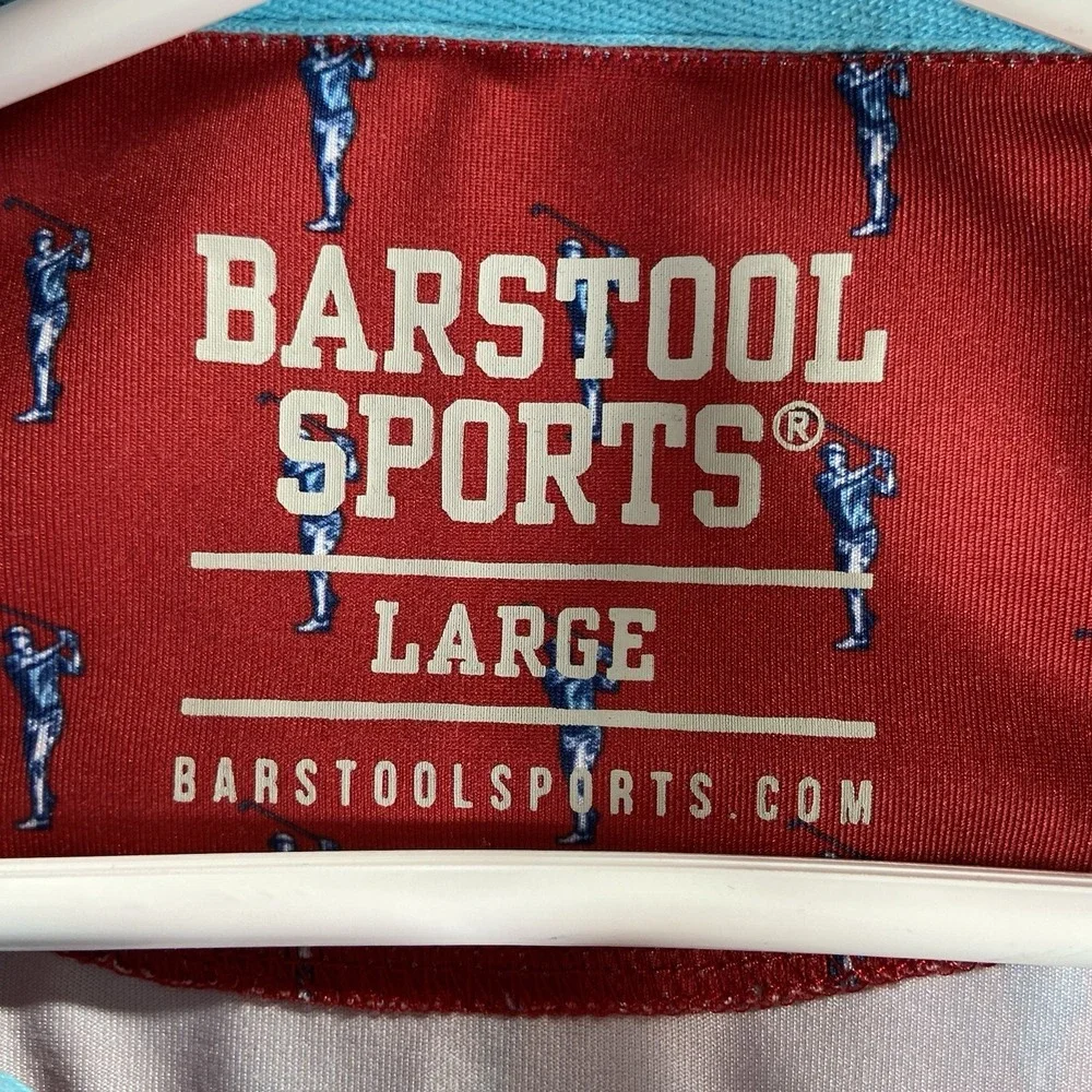 Barstool Sports Golf Shirt Mens Large Polo Performance AOP Golfer Short Sleeve